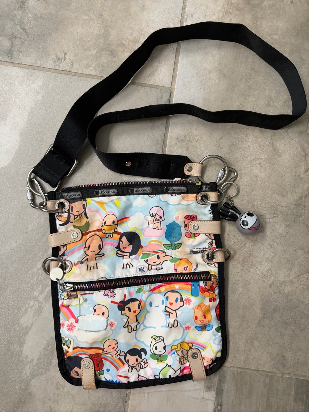 LeSportsac tokidoki paradiso campeggio crossbody shoulder bag purse baby angels